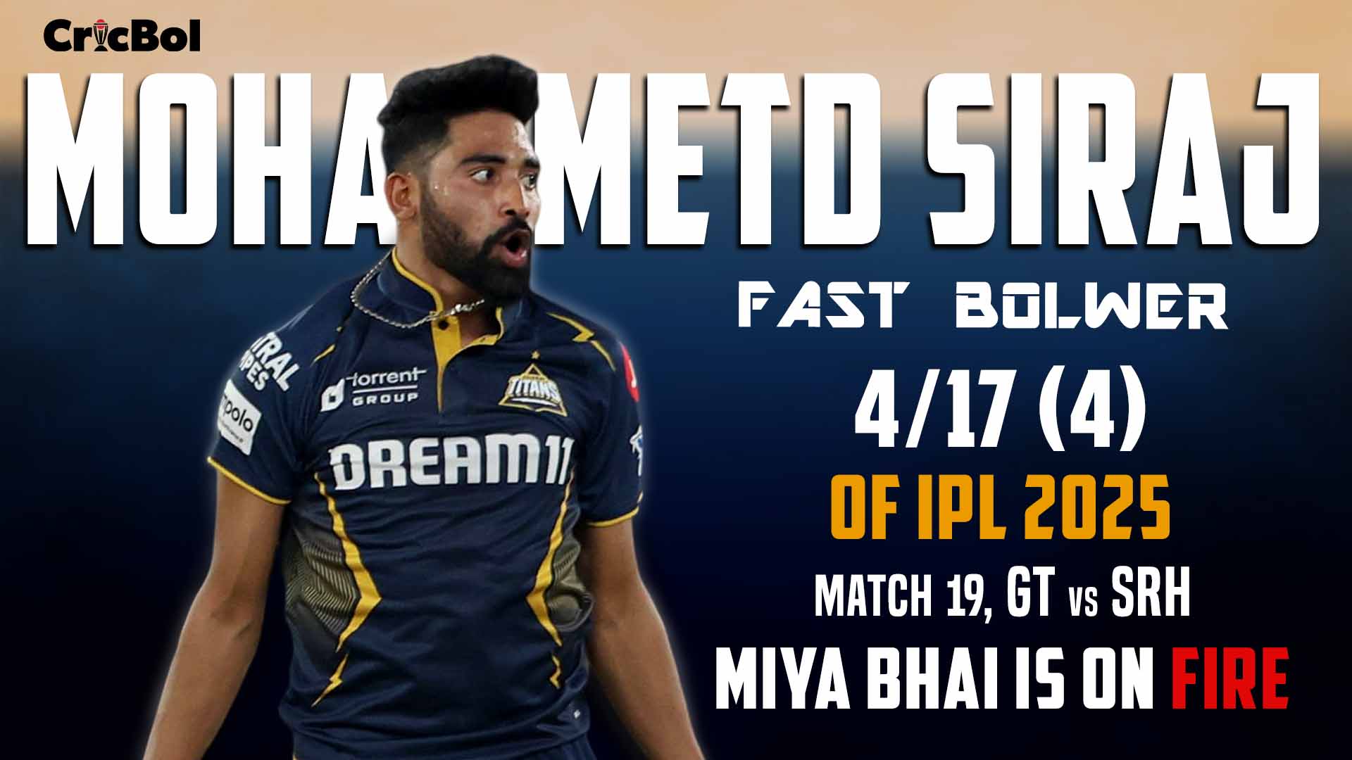 Mohammed Siraj 4 Wickets Crush SRH in IPL 2025
